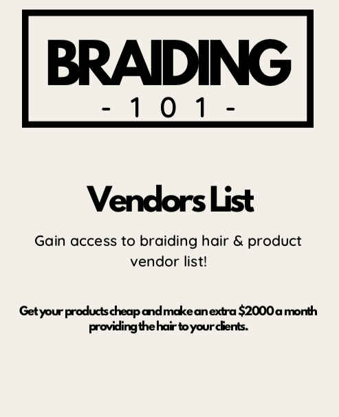 Hair & Product Vendors List