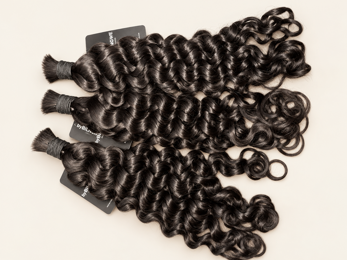 18-inch Waterwave bulk human hair for boho braids, no weft — byBilngwe